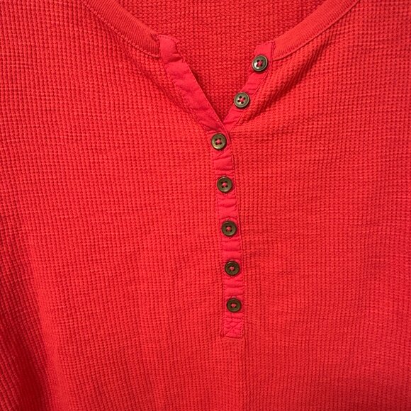 Vintage Y2K Henley Longsleeve Bella Swan Crochet Sleeve Button Up - Picture 3 of 10